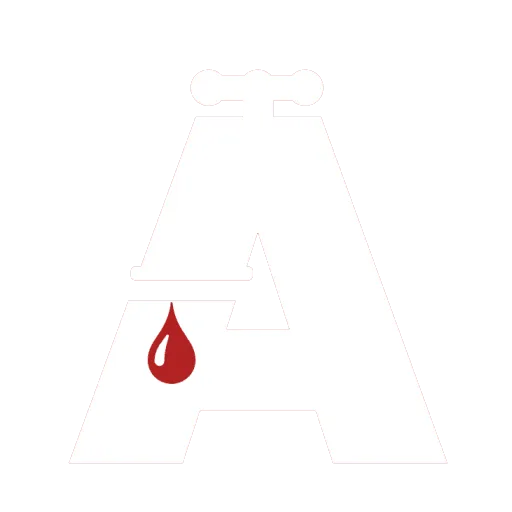 Anderson Plumbing logo – red A with faucet
